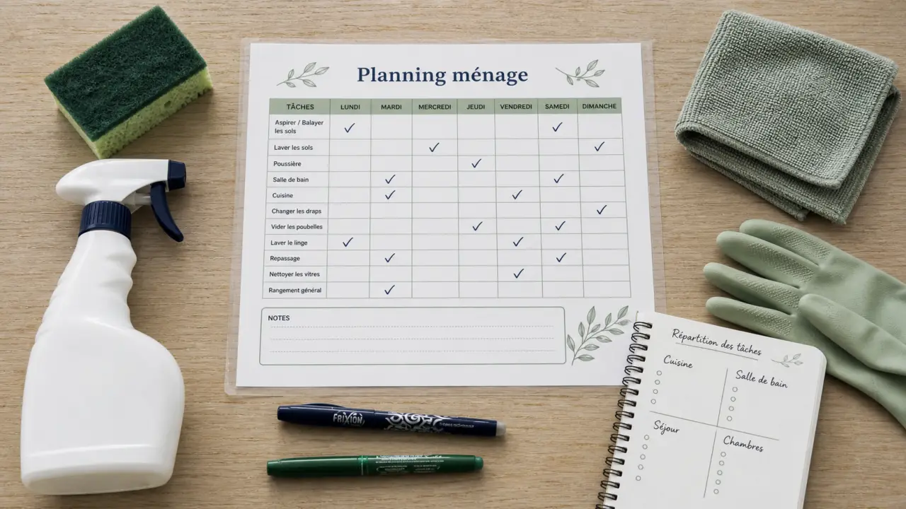 Ménage planning pour organiser le ménage sans stress
