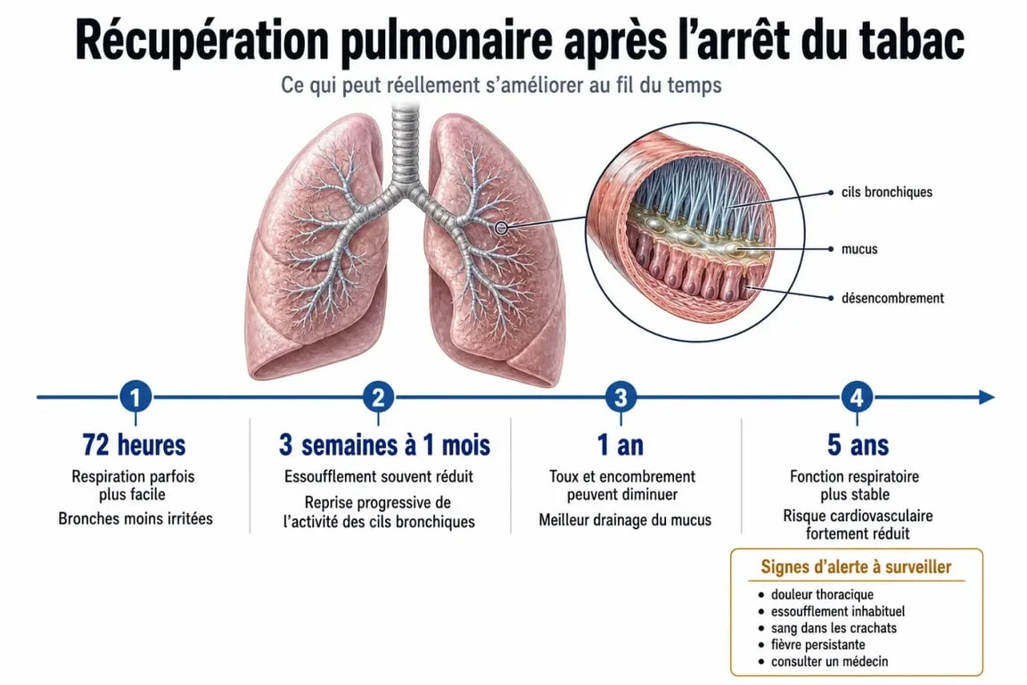 Comment nettoyer ses poumons en seulement 3 jours : schéma de la récupération pulmonaire après l’arrêt du tabac
