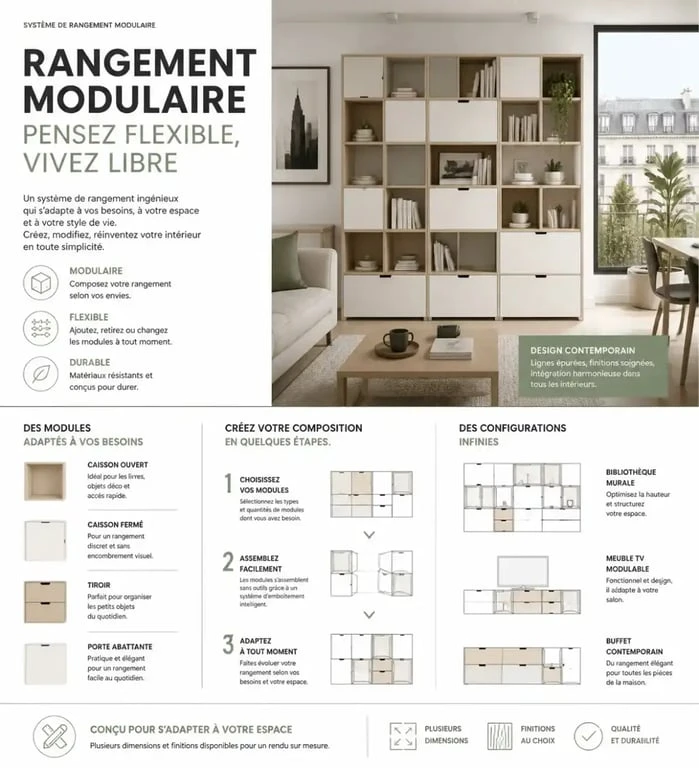 Mobilier modulaire tendance 2025 pour petit espace