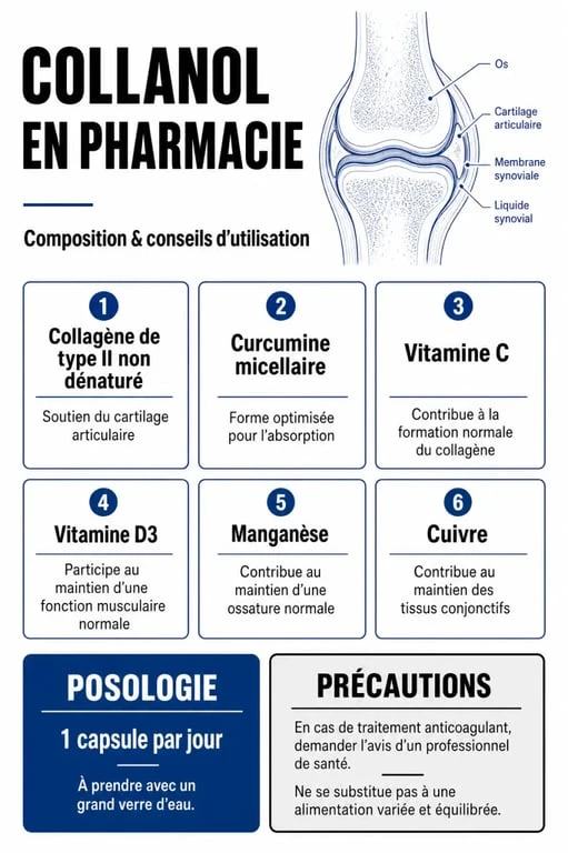Collanol en pharmacie : composition, posologie et précautions en un coup d'œil