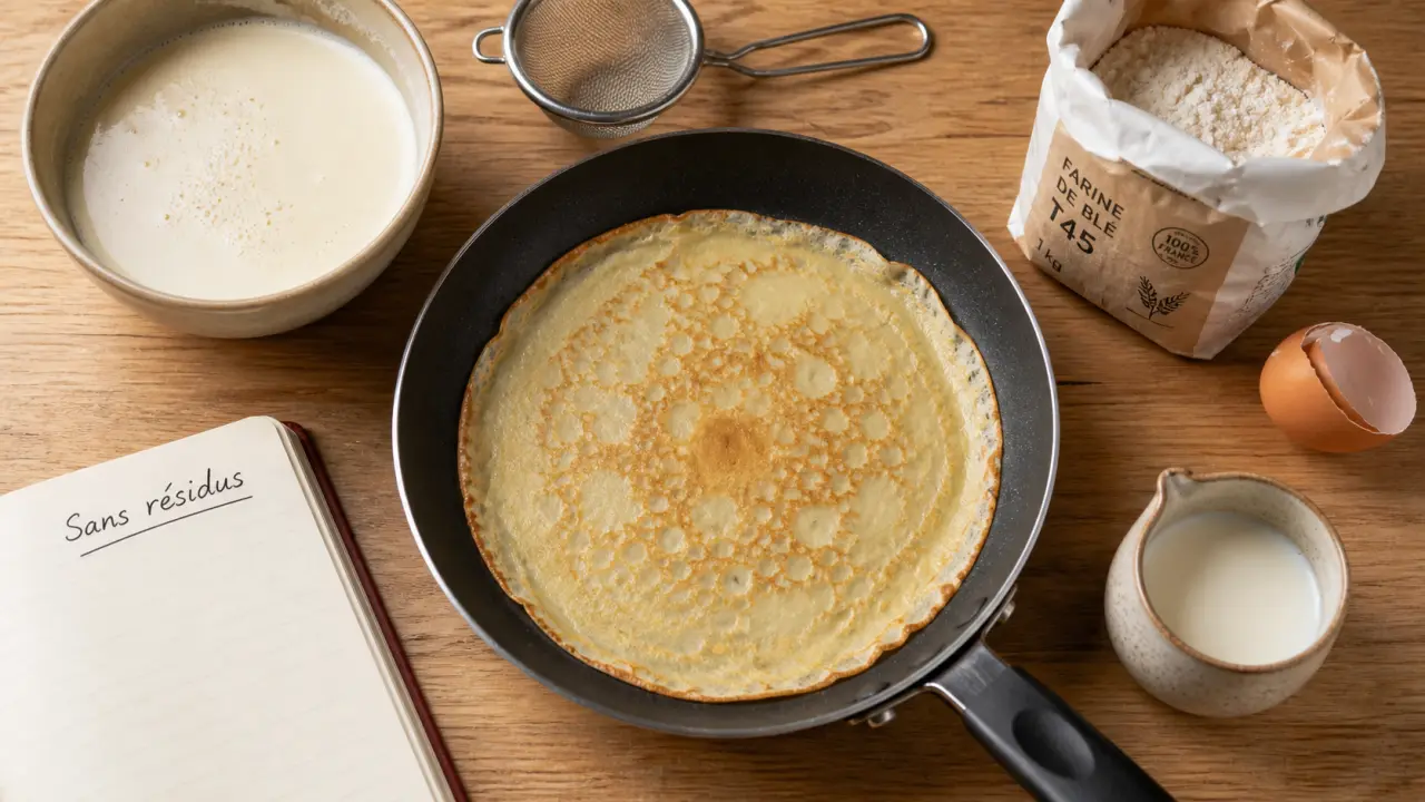 Peut on manger des crêpes dans un régime sans résidus : farine T45, poêle et ingrédients